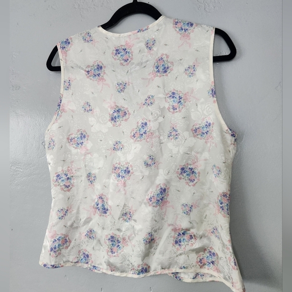 Vintage Nordstrom 2 Piece Floral Bridal Shorts Lingerie Pajama Set Medium - Picture 5 of 8